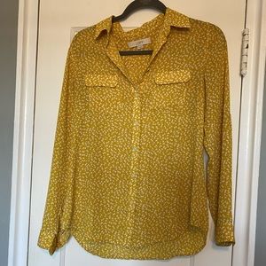 Loft. Yellow/gold blouse. Size small